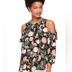 Kate Spade | XS Floral Cold‎ Shoulder Blouse